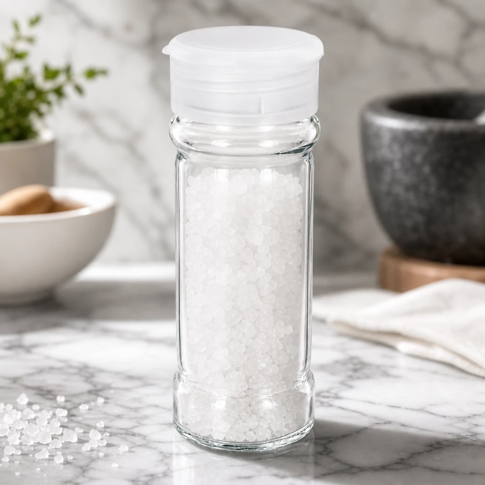 Lebensmittelechtes Salzglas 100ml mit weißem Streuer ideal für Meersalz und Gewürze