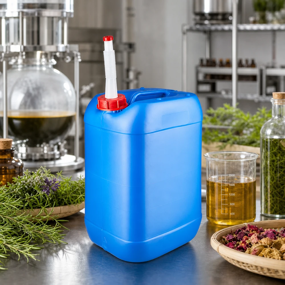 Kanystr 25 litrů modrý s výpustným potrubím Flex Robuster Flüssigkeitsbehälter 25 Liter blau mit biegsamem Ausgießrohr und Griffmulde