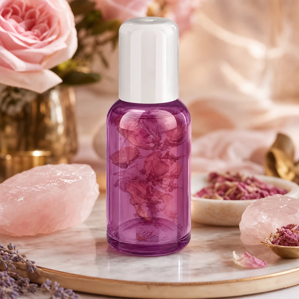 30ml lahvička s globulí bílá standardní PurpleLine UT18/30 Violette 30ml Roll-On Flasche mit weißem Verschluss perfekt für Parfum-Mischungen und Öle