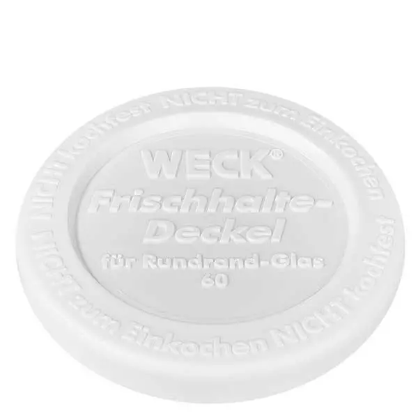 Víko na zavařování WECK RR60 WECK Frischhaltedeckel RR60 weiß transparent für Rundrand-Glas 60mm Durchmesser Einmachglas Zubehör