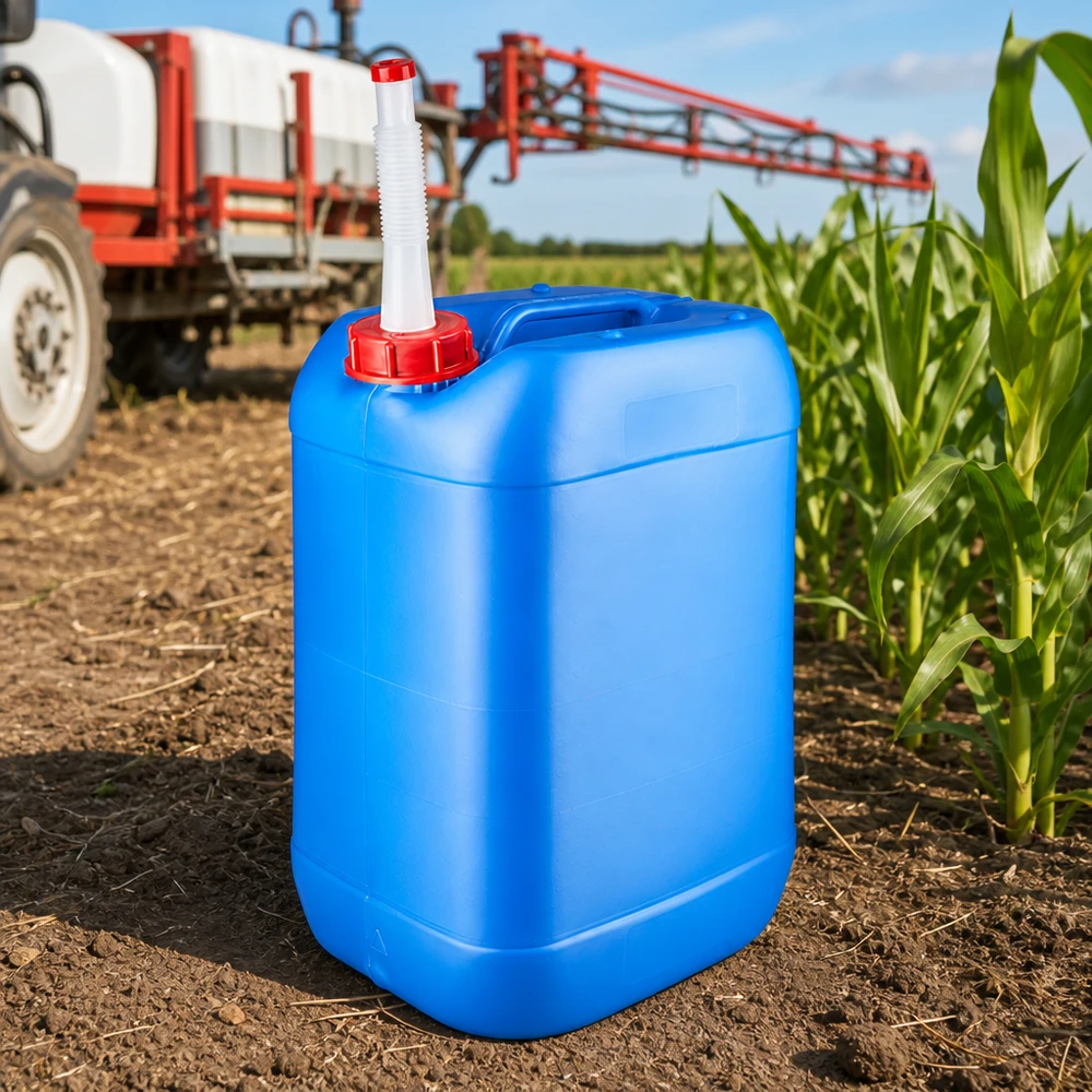 Kanystr 25 litrů modrý s výpustným potrubím Flex Kompakter Vorratskanister 25 Liter blau mit Ausgießer Flex und stabilem Tragegriff oben