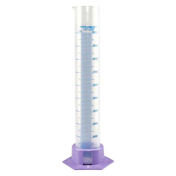 Odm&#283;rn&#253; polypropylenov&#253; v&#225;lec o objemu 1000 ml s m&#283;rkou a fialovou z&#225;kladnou.