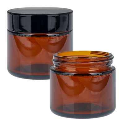 Hnědé skleněné nádoby