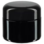 Fialové skleněné nádoby s černým víkem