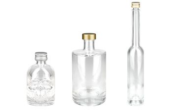 Skleněné láhve s hliníkem