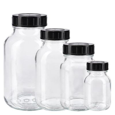 Čiré lékárenské sklenice se širokým hrdlem