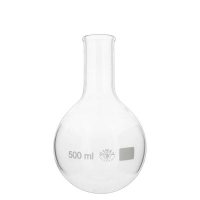 Kulatá baňka s úzkým hrdlem z borosilikátu odolného vůči teplu