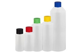 Bílé válcovité lahvičky se uzávěrem