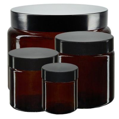 Hnědé skleněné nádoby