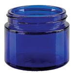 Modré skleněné nádoby bez víka