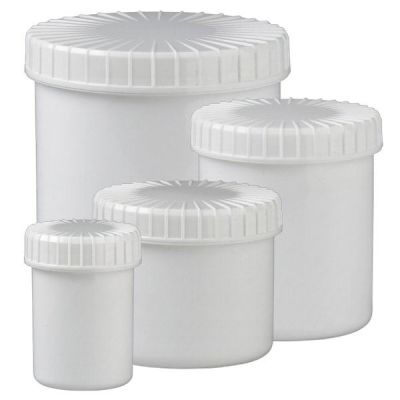 Bílé šroubovací boxy s drážkovaným víkem