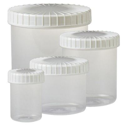 Průhledné šroubovací boxy s drážkovaným víkem