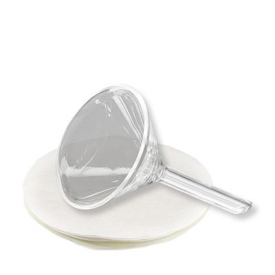 Skleněné nálevky a filtrační papír