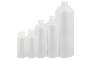 Bílé válcovité lahvičky bez uzávěru